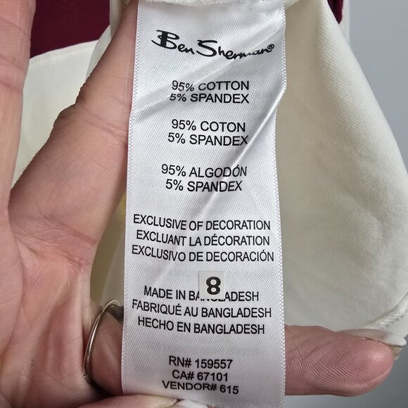 Ben Sherman Grey & Burgundy Cotton T-shirt Size S/M - Picture 7 of 8